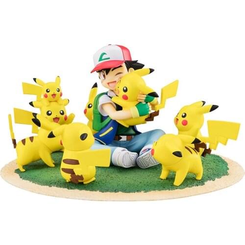 Takara Tomy Toy for Children Pokemon Monster 15cm Ash Ketchum Pikachu Collectible Action Figure Pocket Monsters Dolls