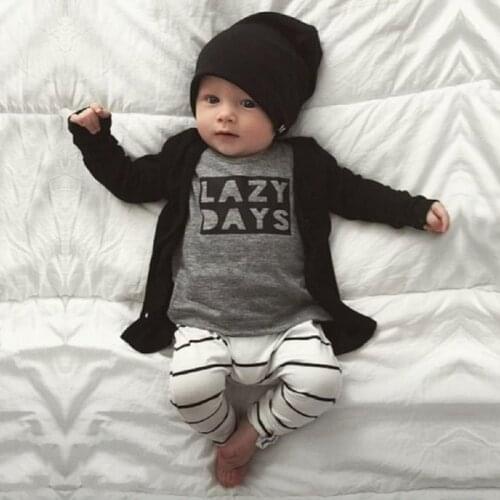 Baby Clothing Set Autumn Baby Boy Clothes Fashion Cotton Long-sleeved Letter T-shirt+Pants Newborn Baby Girl Clothing Set