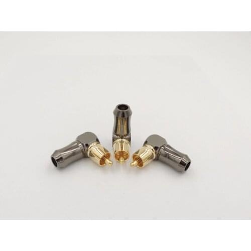Brass RCA Right Angle Male Audio Connector Soldering AV Adapter 90 degree L Shape Diy Adapter Jack