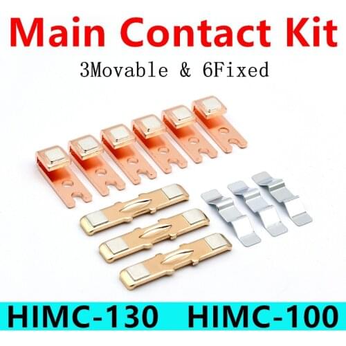 HIMC-130 Magnetic Contactor Repair Kit HIMC-100 AC Contactor Spare Parts Main Contact Kits Static and Moving Contacts Silver