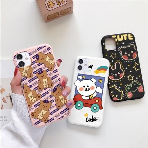 Cute Dinosaur Monster Phone Case for iPhone 12 11 Pro XS MAX Mini 8 7 6 6S Plus X XR XS SE 2020 Bear Shell Soft Funds Cover