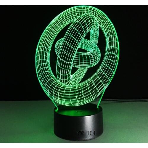 New Art Abstraction 3D Lamp 7 Color Led Night Lamps Touch Led Usb Table Lampe Baby Sleeping Nightlight Party AW-104