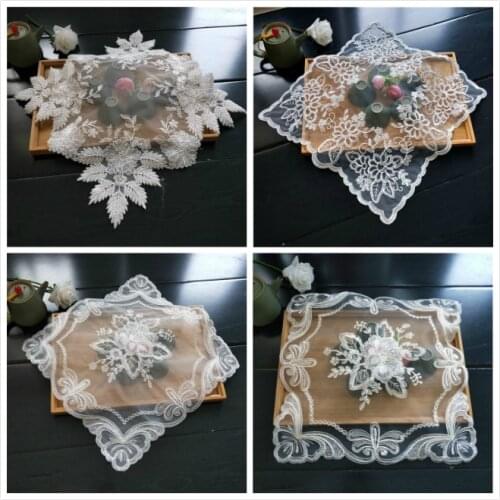 New Exquisite European-style Coaster Insulation Fabric Placemat Embroidered Tea Set Fruit Plate Vase Pad Dining Coffee Table Mat