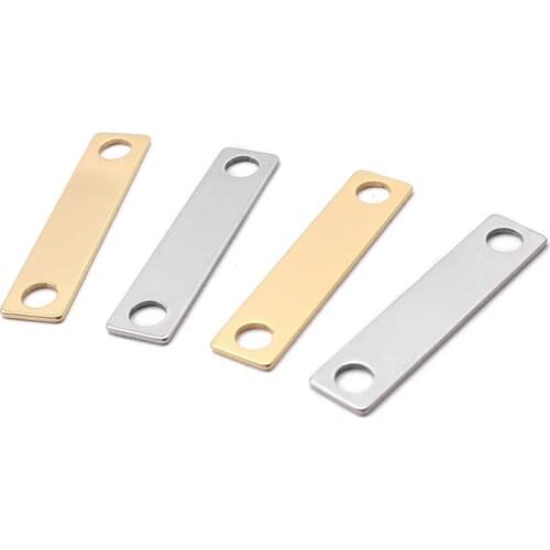 1pack Stainless Steel Gold Rectangle Connector Charms Stamping Blank Charms For DIY Necklace Bracelet Jewelry Findings Making