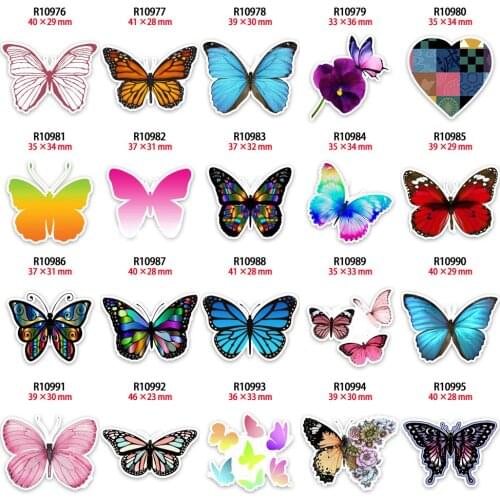 Beauty Butterfly Charms Cartoon Resin Flatback Printed for Jewelry Material Garment DIY Craft Supplies 10pcs
