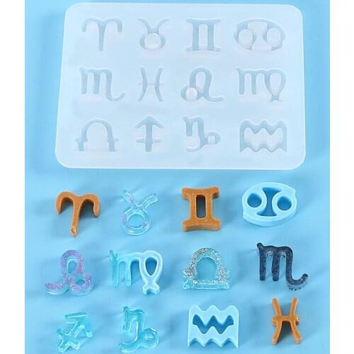 Jewelry Silicone Casting Molds 12 Horoscopes DIY Keychain Pendant Jewelry Silicone Casting Molds 12 Horoscopes DIY Keychain