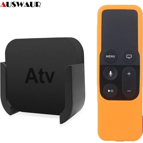 Silicone Protective Case Skin for Apple TV 4K 4th 5th Gen Media Player Remote Controller Wall Mount Bracket Stand Cradle Holder
