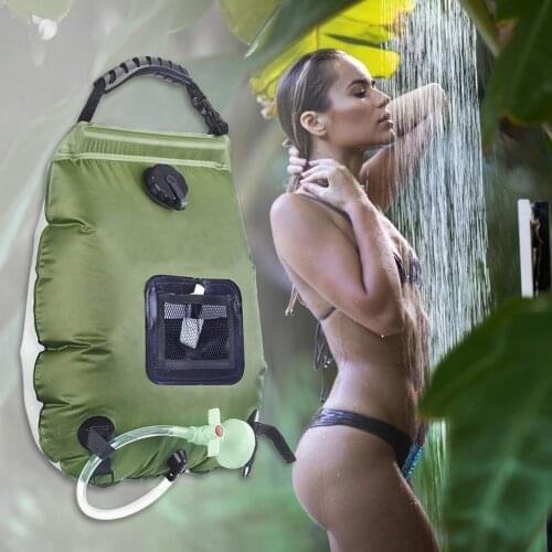 Solar Water Storage Bags Portable Outdoor Beach Heating Shower Bathing Bags 20L Capacity Sunshine Heat Camping Bathing Bag