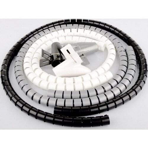 28mm Spiral Tube Wire Storage Tube Clips Cable Organising Pipe Wrap Cord Protector For Home Office Work