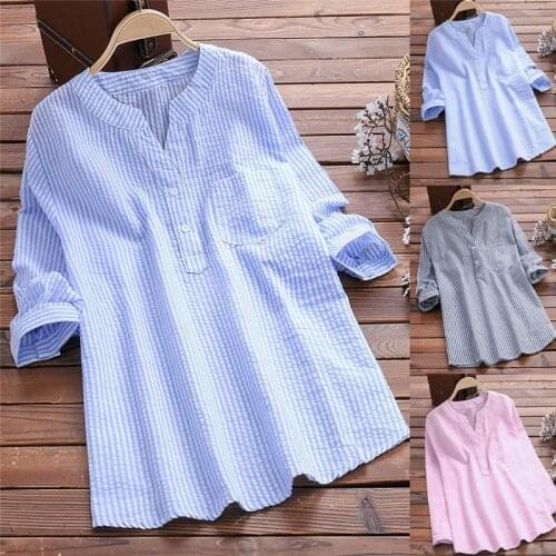 Loose Maternity Blouse Long Sleeve Nursing Shirt 2021 New Spring Striped Pregnant Women Breastfeeding Blouse Pregnancy Clothings