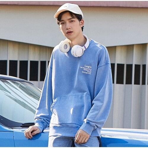 SEMIR Spring New Hoodies Men Loose O Neck Pullover Washed And Worn Tops Retro Fashion Brand Clothes Sweatshirt For Men