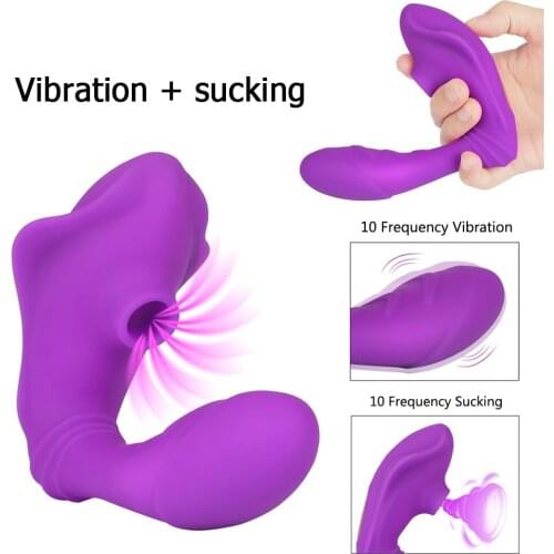 Clitoris Sucker G Spot Vibrator 10 Modes Wearable Dildo Vibrator Sex Toy for Women Vagina Nipple Sucker Adult Toys Sex Shop