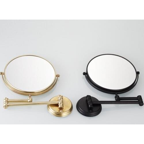 Bathroom Wall Mounted Magnifying Dual Side Adjustable Makeup Mirror - Gold/Black/Antique/Chrome Optional