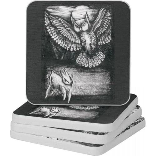 A Winter Night Lithograph Diatomite Square Round Coaster Anti-Scald Cup Bonsai Mat Soap Toothbrush Pad Wholesale Diameter 10cm