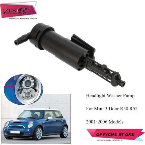 ZUK Headlight Cleaning Pump For BMW MINI One Cooper R50 R52 R53 2001-2006 Head Lamp High Presure Actuator Water Jet Spayer