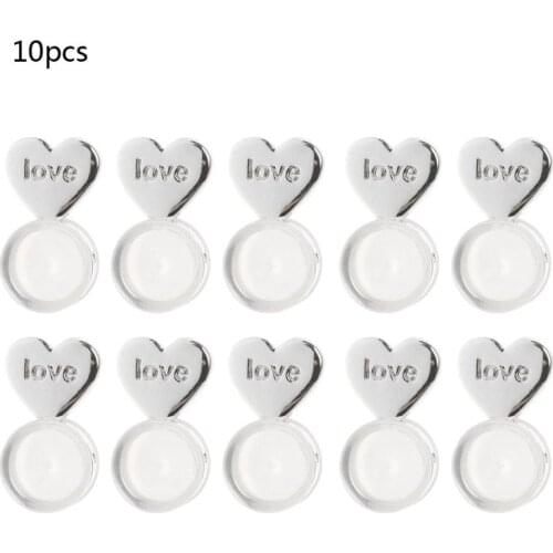 10Pcs Heart Love Earring Lifters Adjustable Hypoallergenic Earring Support Backs