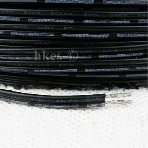 16~28AWG 2 Core UL2468 Electrical Wire Tinned Copper Insulated 2 Pin Wire Black White Wire 1/2/3/5/10/20Meter