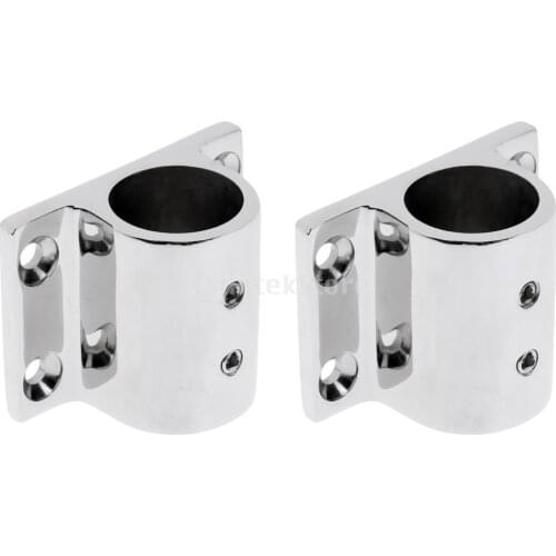 2Pcs Durable 316 Stainless Steel Marine Boat Hand Rail Fitting 90 Degree Stanchion Rectangle Base Mount for 1" 25mm Tube