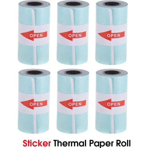 3/6 Roll Printable Sticker Paper Thermal Paper Self-adhesive 57*30mm for Thermal Printer PeriPage A6 PAPERANG P1/P2