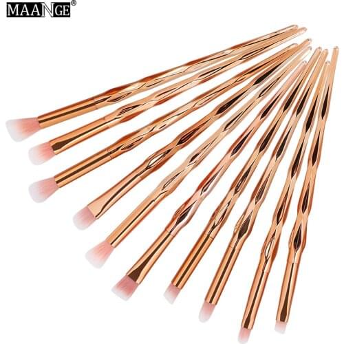 MAANGE 4Pcs/10Pcs Diamond Rose Gold Makeup Brush Set Foundation Powder Cosmetics Brushes Rainbow Eyeshadow Colorful Brushes Kit