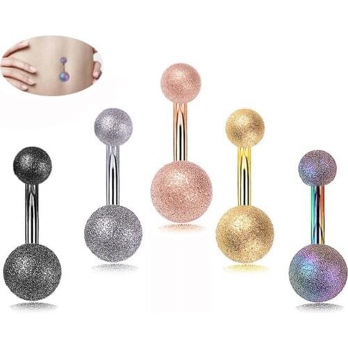 5Pcs/set Lotus ball Frosted Stainless Steel Piercing Navel Piercing Navel Earring Gold Belly Piercing Sex Body Jewelry Pircing