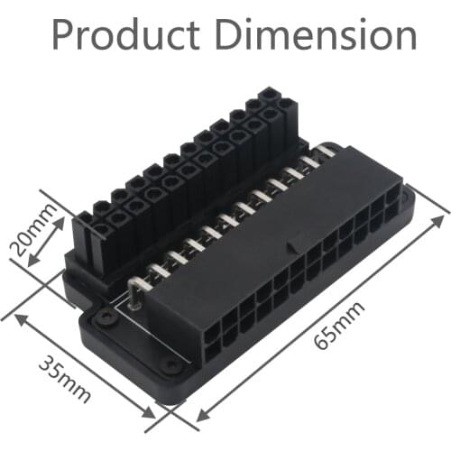 ATX 24Pin Female to 24pin Male 90 Degree Power Adapter Mainboard Motherboard for Desktops PC Supply