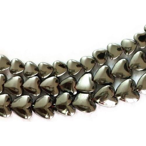 Natural black hematite stone 6mm 8mm 10mm fashion heart shape loose beads diy jewelry B237
