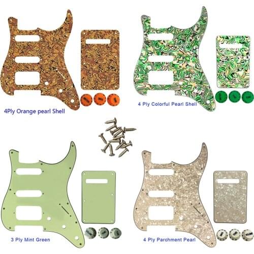 Custom Guitar Parts - For 72' 11 Screw Hole Standard St Humbcker Hss Guitar Pickguard Scratch Plate & Back Plate & Control Knob