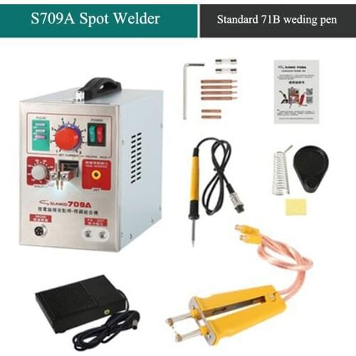 Hot sale SUNKKO 709A Battery Spot Welder with HB-71B Welder pen for 18650 WELDING STATION Spot Welding Machine 220V /110V