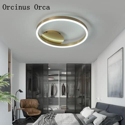 Postmodern Individual LED Golden Circle Ceiling lamp Living Room Dining Room Bedroom New American Iron Ceiling lamp