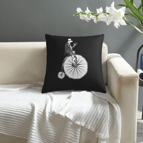Classic High Wheel With Frog Gentleman pillowcase printed cushion cover sofa waist pillow pillow cover