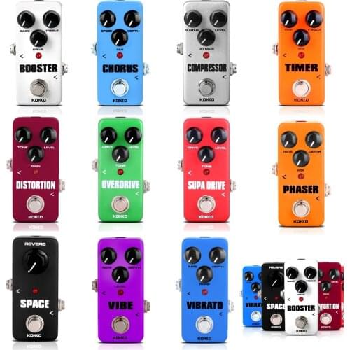 KOKKO Mini Pedal Portable Guitar Effect Pedal Overdrive/Timer/SOS/Booster/Supa Drive/Distortion/Chorus/Space/Vibrato/Compressor