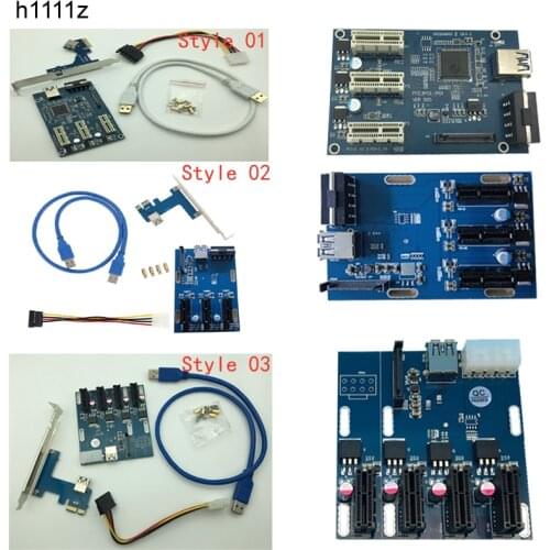 PCI-E 1X Expansion Kit 1 to 3 Port and to 4 PCI Express Switch Multiplier Expander Hub Riser Expansion Card for BTC Miner Mining