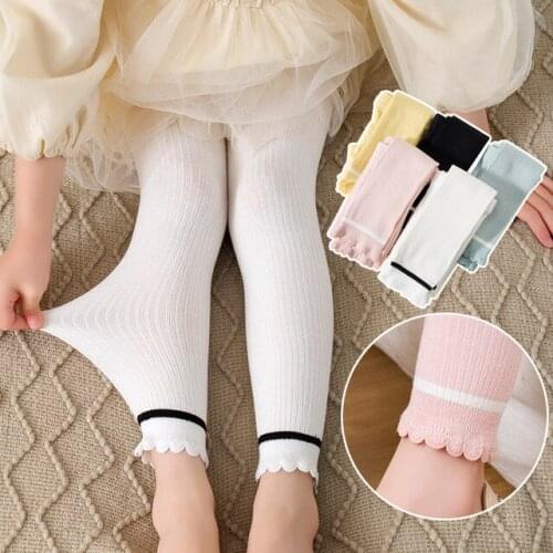 Spring autumn new arrival children girls leggings kids pants stretch casual fashion cute lace cotton girls trousers