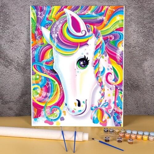 Animal Unicorn Painting By Numbers Kit Oil Paints 40*50 Canvas Painting Handmade Crafts For Adults Handiwork Wholesale Art