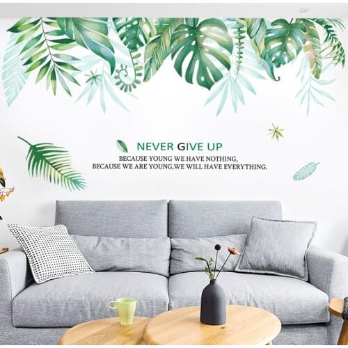 Nordic Plant Wall Stickers Home Living Room Wall Decoration 3d Art Mural Teen Room Decor Modern Bedroom Decals for Furniture