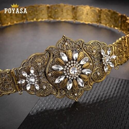 2019 New arrival Caucasus Ethnic old gold belt for women Caucasus traditional wedding waist chain for women free shipping