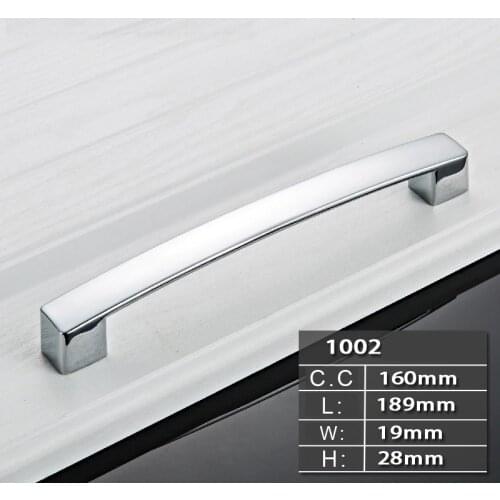 New Fashion Modern Chrome Wardrobe Cabinet Drawer Handle Hardware Furniture Shoes Cabinet Door Handle Knobs