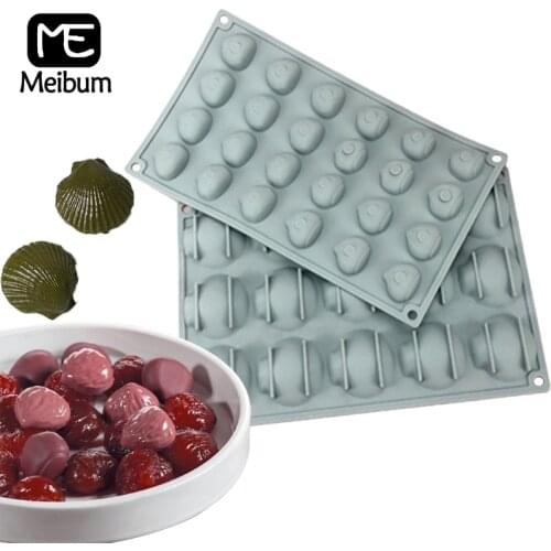 Meibum Silicone Cake Molds Chestnut and Shell Design Chocolate Mould Ice Cube Tray Dessert Placing Decoration Baking Tools