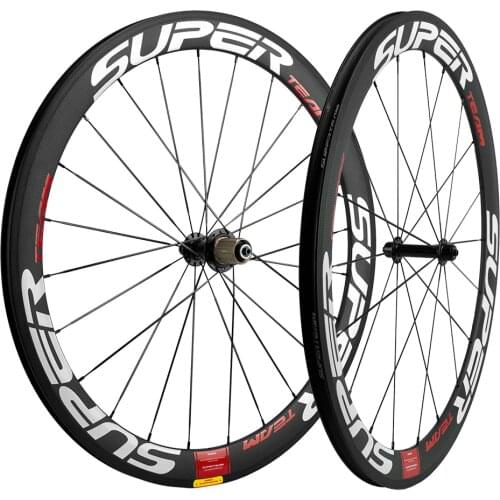 Superteam Road Bike Wheels 50mm Carbon Fiber Wheelset Clincher Bicycle Wheelset With R13 Hub