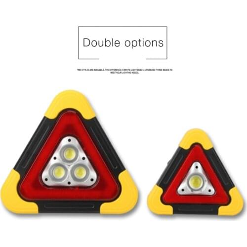 Led Solar Rechargeable Car Tripod Warning Light Driving Safety Triangle Reflective Emergency Light Work Light