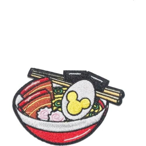 Eggs Meat Japanese Bento Embroidered Patches Chest Anime Food Iron on Clothing Backpack Hats Decorative Accessaries DIY Custom
