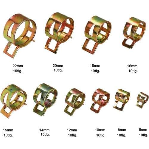 Air Tube Hose Clip Fuel Line Replacement Water Pipe With Box Clamp Fastener Spring 100Pcs