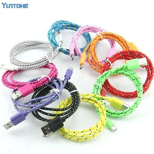 1M/2M/3M 3ft 6ft 10ft Braided Durable 8 Pin USB Charger Sync Fabric Cable Data Cord For iPhone X 8 7 6 5 IPAD4 Mini 100pcs/Lot