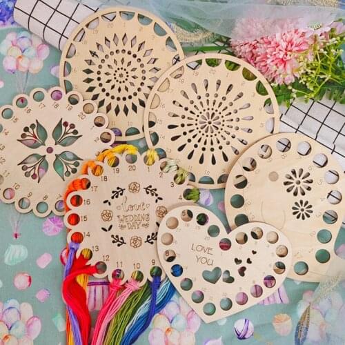 1PC Natural Wood Embroidery Floss Organizer Cross Stitch Thread Holder Storage Cross Stitch Thread Finishing Sewing Tool