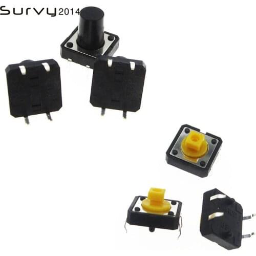 10pcs Smart Electronics Tactile Push Button Switch Momentary 12*12*7.3MM/12X12X12MM Micro Switch Button Tact Cap diy electronics