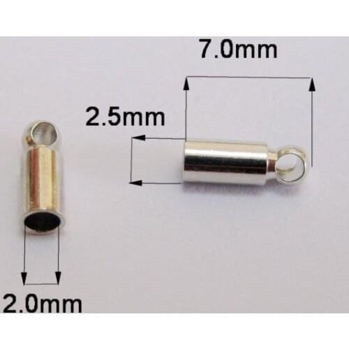 100 End Bead Caps For 2.0mm Leather Cord Jewelry Finding