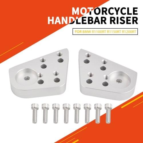 2pcs Motorcycle Silver Handlebar Riser Heightenning Board Plate For BMW R1200RT R1150RT R1100RT R1100R R1150R R 1100 1150 1200RT