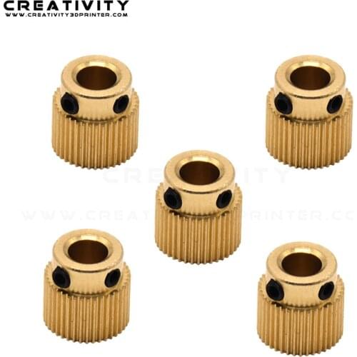 3D Printer 5PCS Extrusion Wheel Brass gear Wheel 40 Tooth Special Brass Extrusion wheel 40 Tooth Gear for Extruder CR-10 Ender3