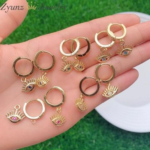5 Pairs, CZ Eye Earrings For Women Vintage Simple Trendy Round Eye Hoop Earrings Ear Jewelry